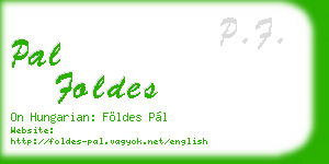 pal foldes business card